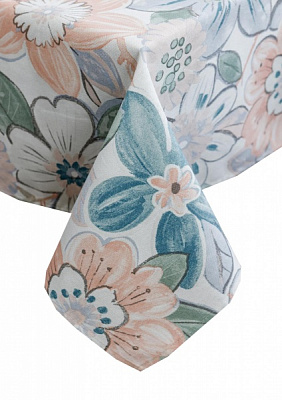 Скатерть Lune 136x120 см белый с голубым Прованс 