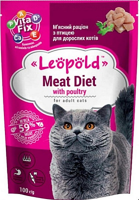 Корм Леопольд Мясной рацион с птицей 100 г