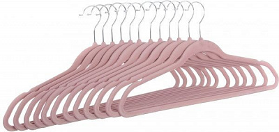 Набор плечиков Vivendi Velvet розовый 44,5 см 12 шт. 