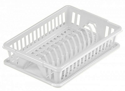 Сушилка для посуды пластиковая с поддоном Китченмикс HDR 2201_белая Heidrun