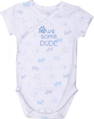 Комбинезон Фламинго р.74 белый с голубым 141-222-13 