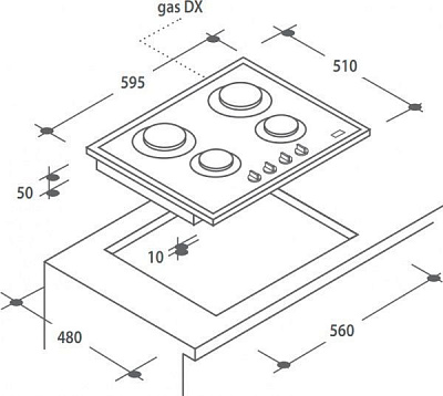 Варочная поверхность Candy CVG 64 STGB