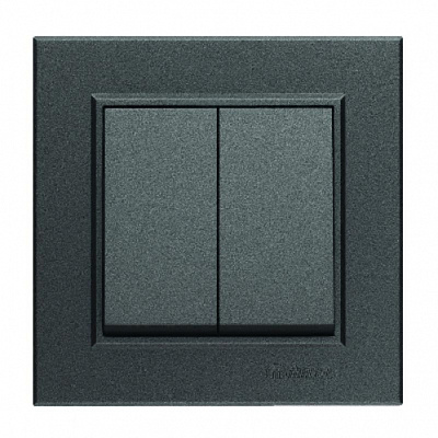 Вимикач двоклавішний Makel Rizz без підсвітки димчастий 88050003