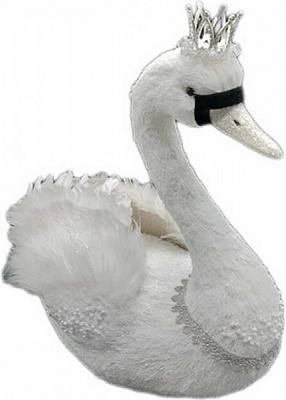 Декорация новогодняя New Star лебедь с короной 54 см 