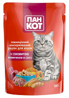 Корм для котов Пан Кот с сочной говядиной в соусе