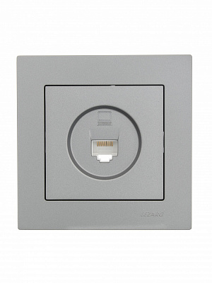 Механизм розетки компьютерная 1 Lezard Vesna IP20 серый 742-3588-139