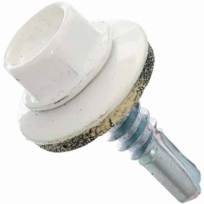 Саморез кровельный по металлу 4,8x19 мм 100 шт белый RAL 9003 Expert Fix