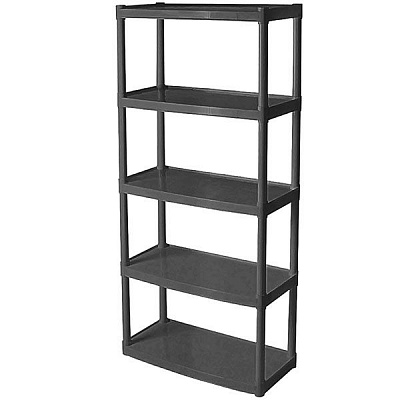 Стелаж пластиковий Алеана 82х37х180 см чорний