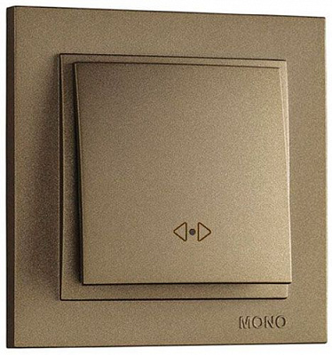 Вимикач перехресний одноклавішний Mono Despina без підсвітки 10 А 250В бронзовий 102-232325-112