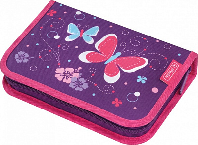 Пенал 31 предм Butterfly Purple 50014293 Herlitz фиолетовый