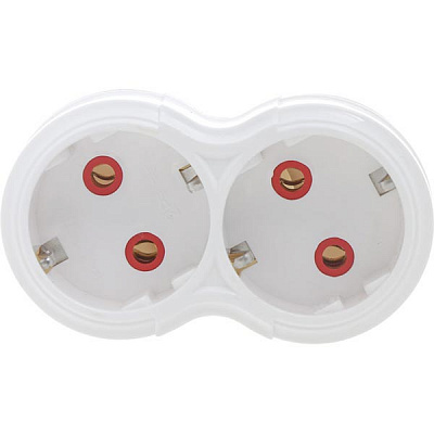 Двойник Fetih с заземлением 2 гн. белый 101-02 Y 