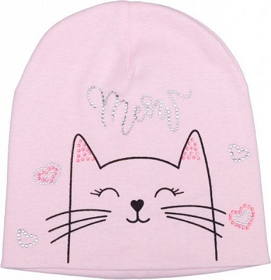 Шапочка дитяча для дівчинки Kraft 319-Т р.50-52 світло-рожевий