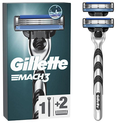 Станок для бритья Gillette MACH3 + 2 картриджа 1 шт.