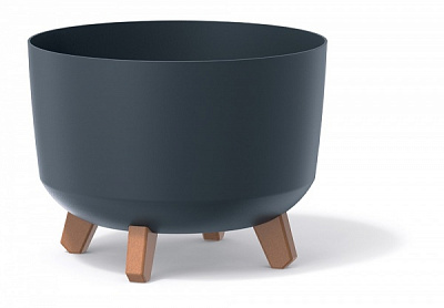 Горшок для цветов PRP Gracia 240 мм на ножках антрацит круглый (87352-433) 