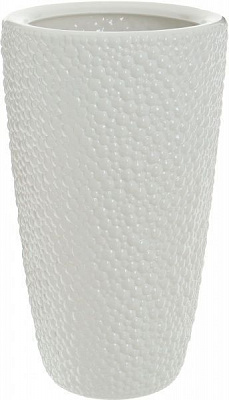 Кашпо керамічне Оріана-Запоріжкераміка Циліндр bubble круглий 17л білий