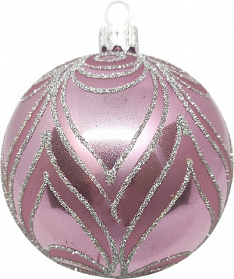 Куля новорічна 80 мм рожевий 8915