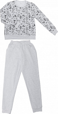 Костюм домашний женский Flis clothes Семейка р. L серый 