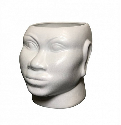 Ваза керамическая Nana ceramics Африканка 15,5 см белый муар 