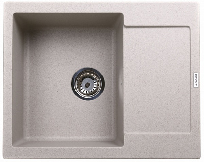 Мойка для кухни ScandiSPA Compact 615 бежевая с сифоном 