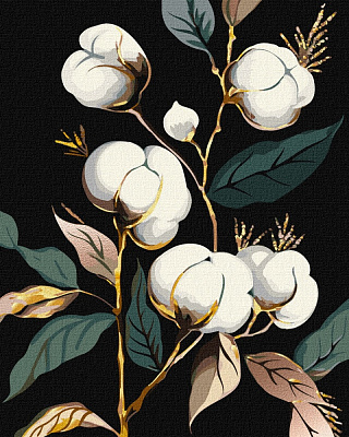 Картина по номерам Белый хлопок с красками металлик extra 40х50 см Идейка