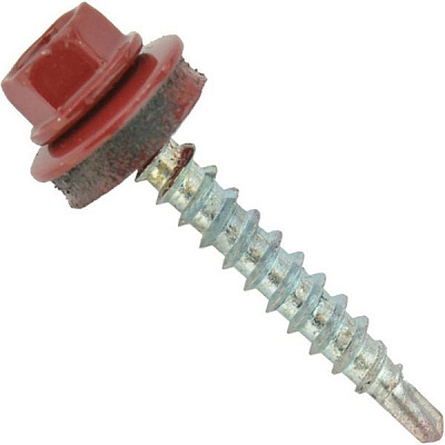 Саморез кровельный по дереву 4,8x35 мм 250 шт рубиновый RAL 3003 1280480359;RAL 3003kb Expert Fix
