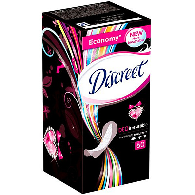 Прокладки ежедневные Discreet Deo Irresistible multiform normal 60 шт.