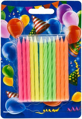 Набор свечек разноцветных Набор свечек разноцветных 12 шт/уп (22051615) 60975