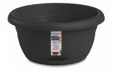 Вазон пластиковий Stefanplast Capri круглий 3 л антрацит (84253)