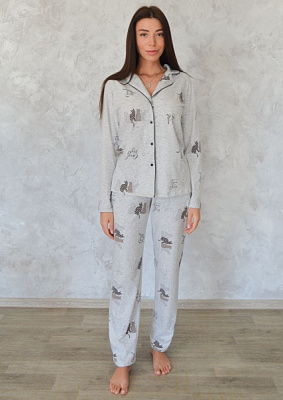 Пижама женская Roksana Good Night №1417/16109 р. 54 серый