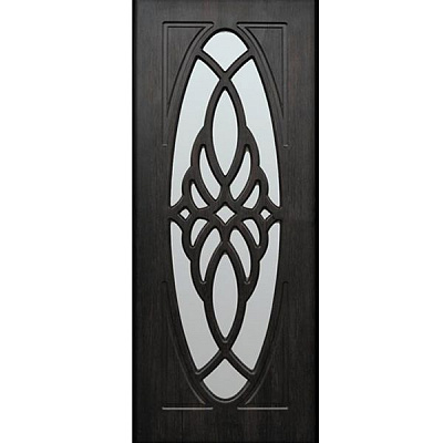 Двері полотно Орхідея 60 см тік зі склом
