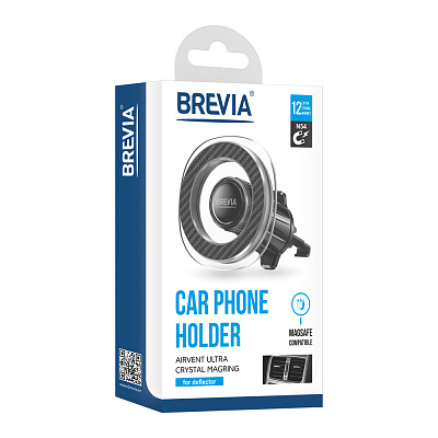 Автотримач AirVent Ultra Сrystal MagRING Brevia 48020 [019] Black