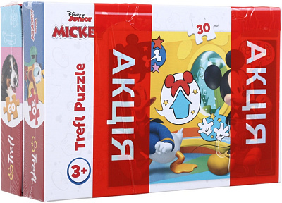 Набор пазлов Trefl (30 + 60 элементов) Микки Маус и Портреты собачек 18289/17374