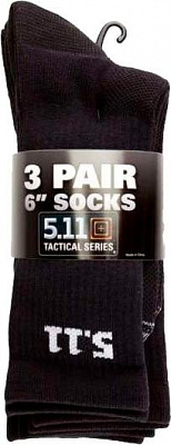 Шкарпетки 5.11 Tactical р. OS 6 Socks - 3 Pack 50078 Black чорний