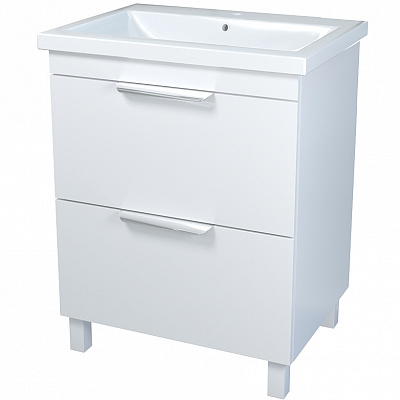 Тумба на ножках Сансервіс Каталония-70 с умывальником Сомо 70 белый глянец