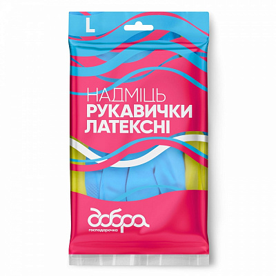 Рукавички латексні Добра господарочка Надміць надміцні р.L 1 пар/уп.