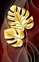 Репродукція Золоті листя Монстери 50x80 см Арт Фемелі 