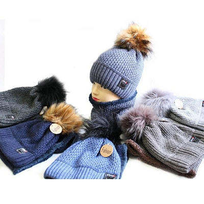 Комплект шапка + снуд р.50-52 в ассортименте 1864К