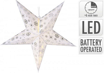 Декорація новорічна Зірка з срібною присипкою 60 см