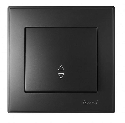 Вимикач прохідний одноклавішний Lezard Lesya без підсвітки 16 А 250В антрацит 705-4242-105