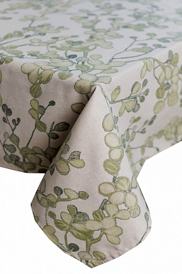 Скатертина Ботаніка прямокутна 136x180 см бежевий із малюнком La Nuit