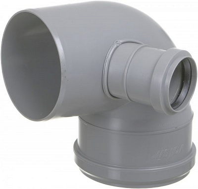 Колено Valsir с боковым отводом правое d100 / 50 87 °/ 67 °