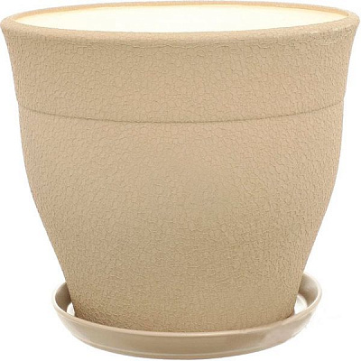 Горщик керамічний Оріана-Запоріжкераміка Флоріс №1 шовк капучіно круглий 12,3л капучино (054-1-042)