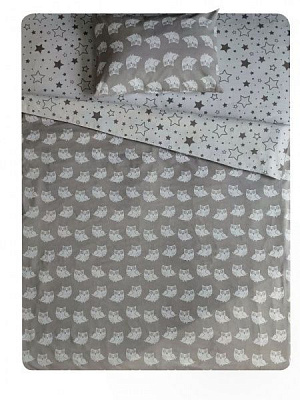 Комплект постільної білизни Сови 2,0 білий із синім UP! (Underprice)