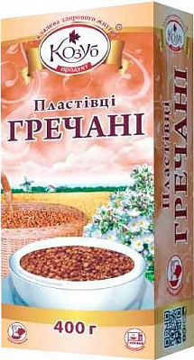 Пластівці ТМ Козуб Продукт гречані в коробці 400 г 4820094538298