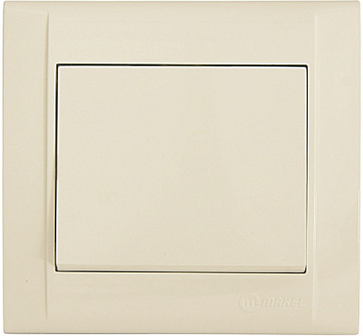 Вимикач прохідний одноклавішний Makel Defne без підсвітки кремовий 42010005