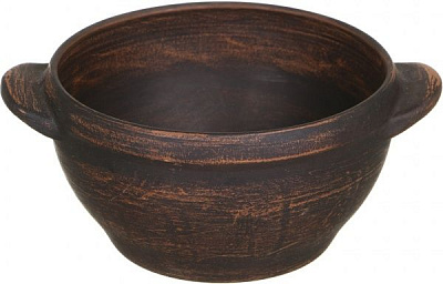 Бульонница с ручками 0,6 л дымленная