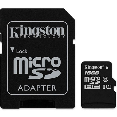 Карта пам'яті Kingston microSDHC 16Gb Canvas Select U1 R80/W10 + adapter SDCS/16GB