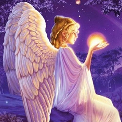 Набір для творчості зі стразами на підрамнику Янгол-охоронець 30x30 см Діамантові ручки