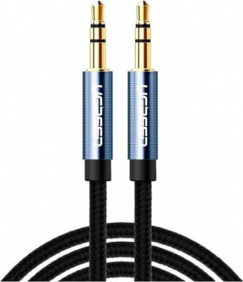 Кабель UGREEN AV112 3.5mm Male to 3.5mm Male Cable Gold Plated Metal Case with Braid 1 м Blue (10685) 