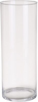 Ваза скляна циліндр Зорі 19,5 см прозора
